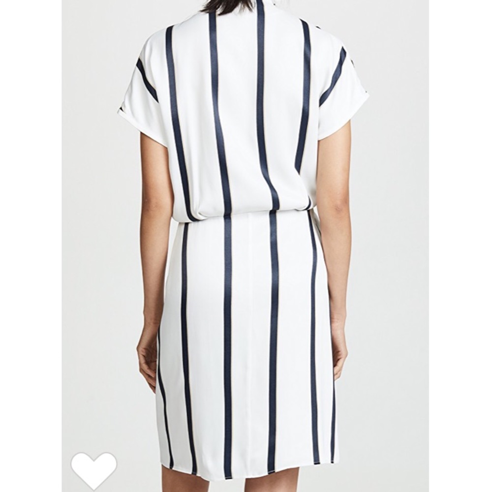 Equipment Femme Leonce Stripe Wrap Dress V Neck - Picture 3 of 8